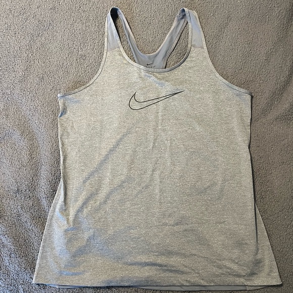 Nike DRI FIT Gray Workout Tank - Picture 1 of 4